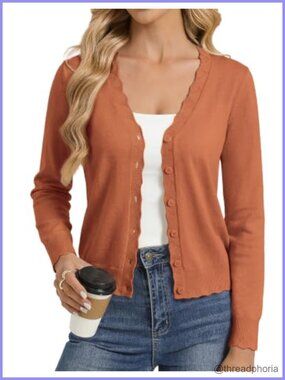 Wool Blend V-Neck Button Down Cardigan Sweater